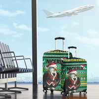 Nigeria Christmas Luggage Cover Eagle Santa African Pattern - Wonder Print Shop