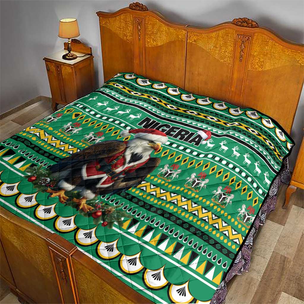 Nigeria Christmas Quilt Eagle Santa African Pattern - Wonder Print Shop