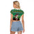 Nigeria Christmas Raglan Cropped T Shirt Eagle Santa African Pattern - Wonder Print Shop