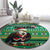 Nigeria Christmas Round Carpet Eagle Santa African Pattern