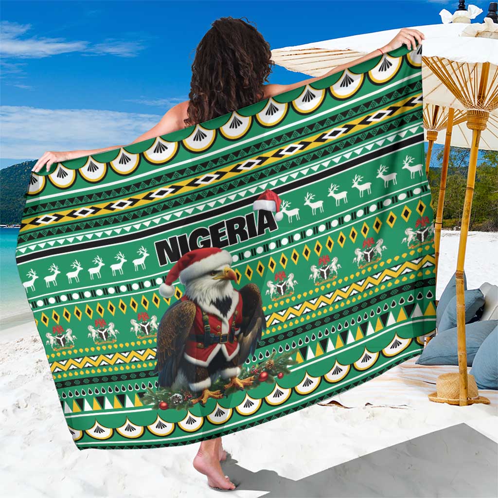 Nigeria Christmas Sarong Eagle Santa African Pattern - Wonder Print Shop