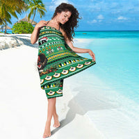 Nigeria Christmas Sarong Eagle Santa African Pattern - Wonder Print Shop