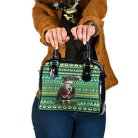 Nigeria Christmas Shoulder Handbag Eagle Santa African Pattern