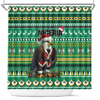 Nigeria Christmas Shower Curtain Eagle Santa African Pattern