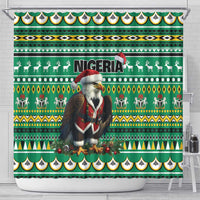 Nigeria Christmas Shower Curtain Eagle Santa African Pattern