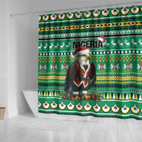 Nigeria Christmas Shower Curtain Eagle Santa African Pattern