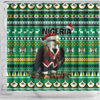 Nigeria Christmas Shower Curtain Eagle Santa African Pattern