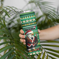 Nigeria Christmas Skinny Tumbler Eagle Santa African Pattern - Wonder Print Shop