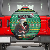 Nigeria Christmas Spare Tire Cover Eagle Santa African Pattern - Wonder Print Shop