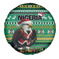 Nigeria Christmas Spare Tire Cover Eagle Santa African Pattern - Wonder Print Shop