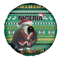 Nigeria Christmas Spare Tire Cover Eagle Santa African Pattern - Wonder Print Shop