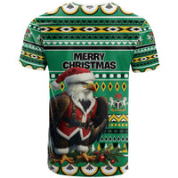 Nigeria Christmas T Shirt Eagle Santa African Pattern - Wonder Print Shop