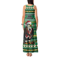 Nigeria Christmas Tank Maxi Dress Eagle Santa African Pattern - Wonder Print Shop