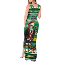 Nigeria Christmas Tank Maxi Dress Eagle Santa African Pattern - Wonder Print Shop