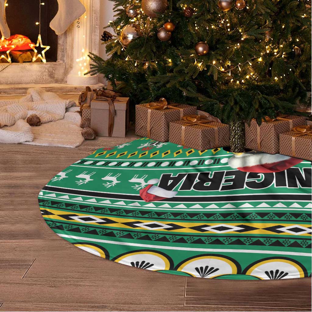 Nigeria Christmas Tree Skirt Eagle Santa African Pattern - Wonder Print Shop
