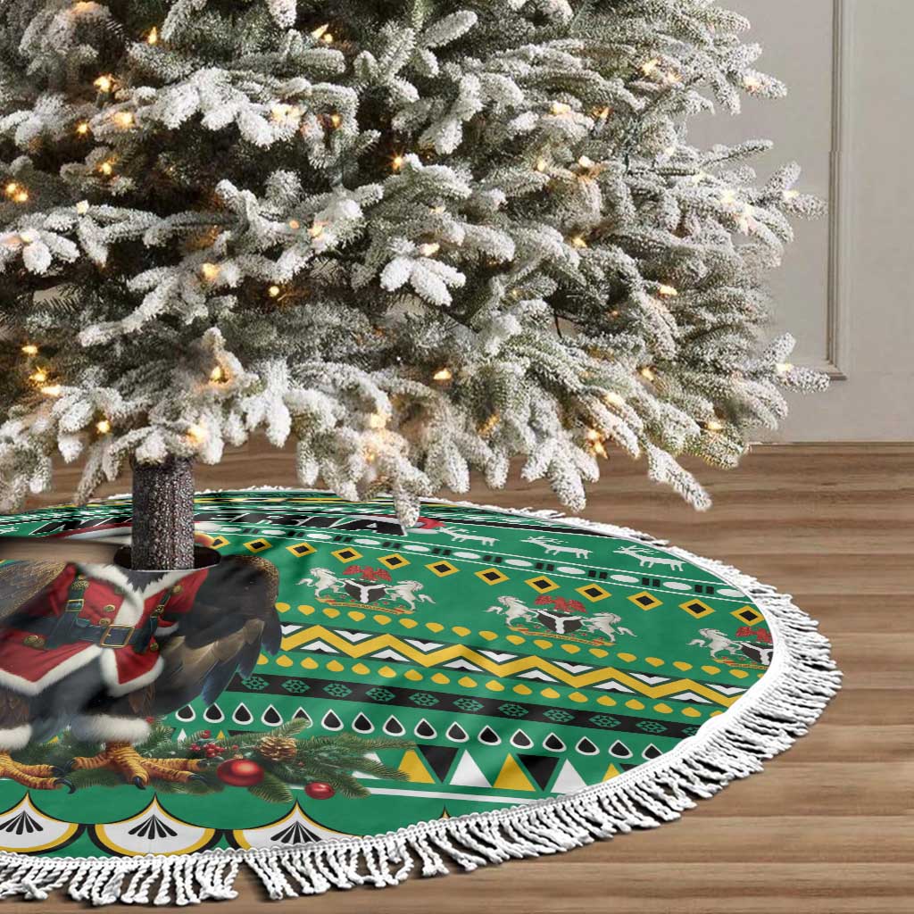 Nigeria Christmas Tree Skirt Eagle Santa African Pattern - Wonder Print Shop