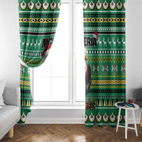 Nigeria Christmas Window Curtain Eagle Santa African Pattern - Wonder Print Shop