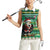 Nigeria Christmas Women Sleeveless Polo Shirt Eagle Santa African Pattern - Wonder Print Shop