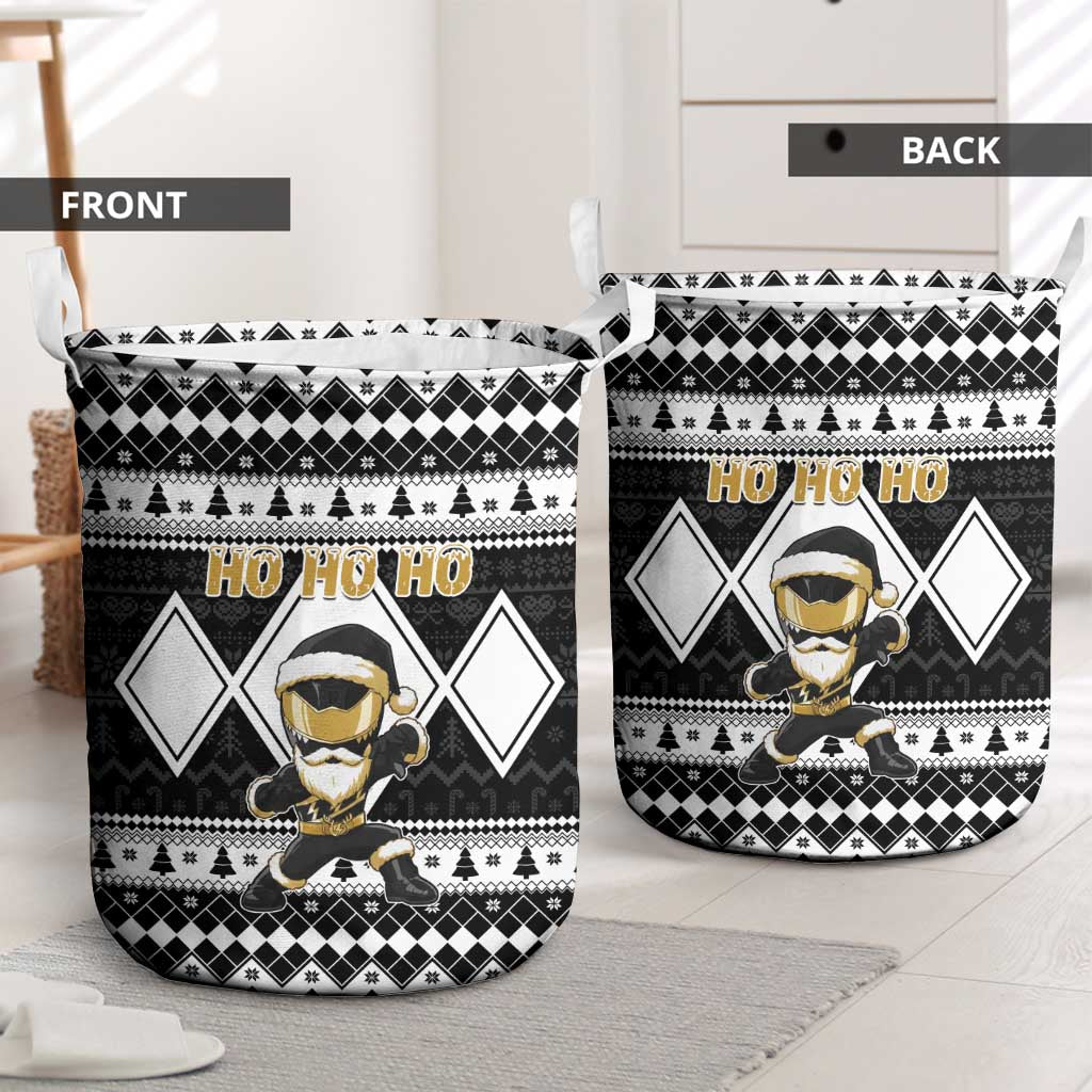 Power Black Ranger Santa Claus Laundry Basket Funny Christmas - Wonder Print Shop