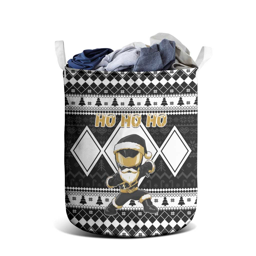 Power Black Ranger Santa Claus Laundry Basket Funny Christmas - Wonder Print Shop