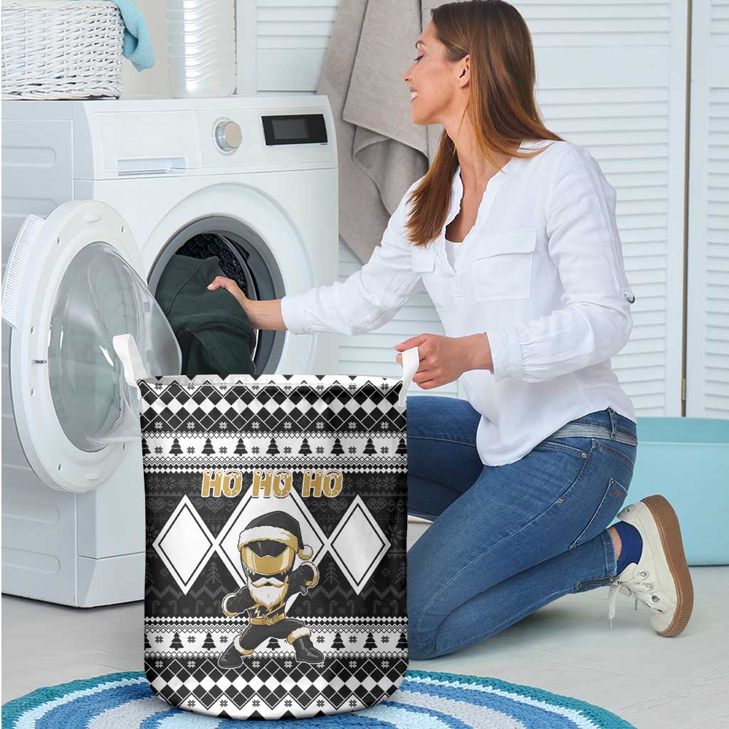 Power Black Ranger Santa Claus Laundry Basket Funny Christmas - Wonder Print Shop