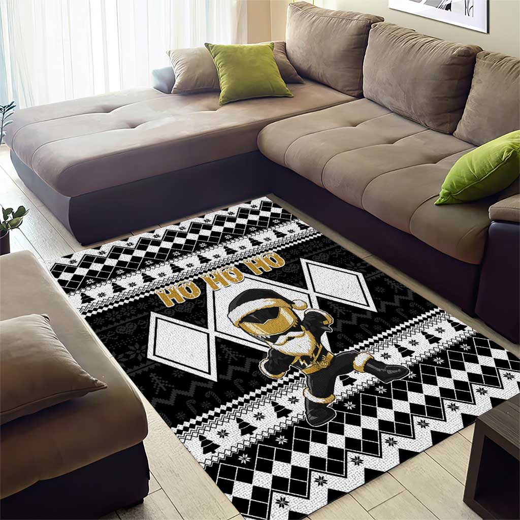 Power Black Ranger Santa Claus Area Rug Funny Christmas - Wonder Print Shop