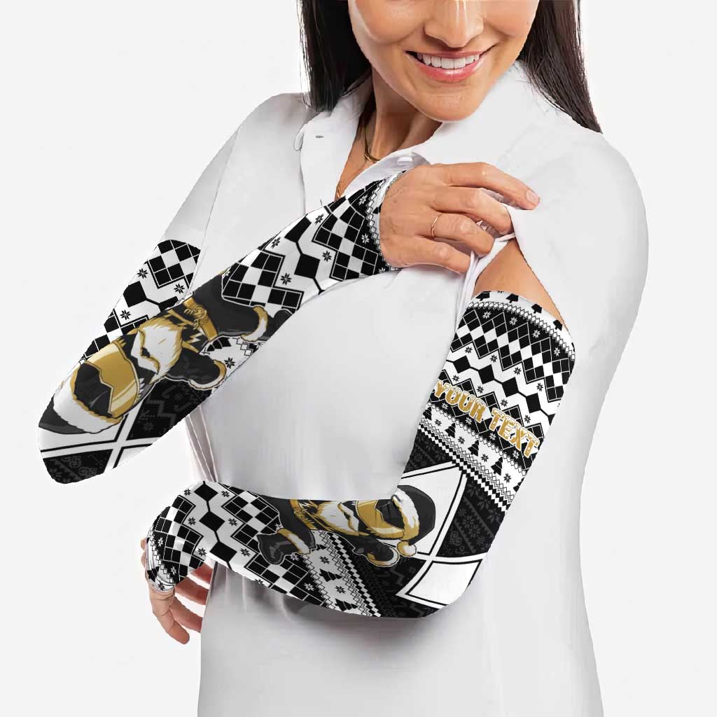 Personalized Power Black Ranger Santa Claus Arm Sleeves Funny Christmas - Wonder Print Shop