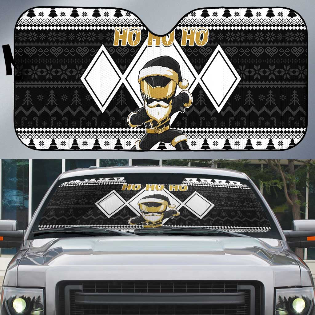 Power Black Ranger Santa Claus Auto Sun Shade Funny Christmas - Wonder Print Shop