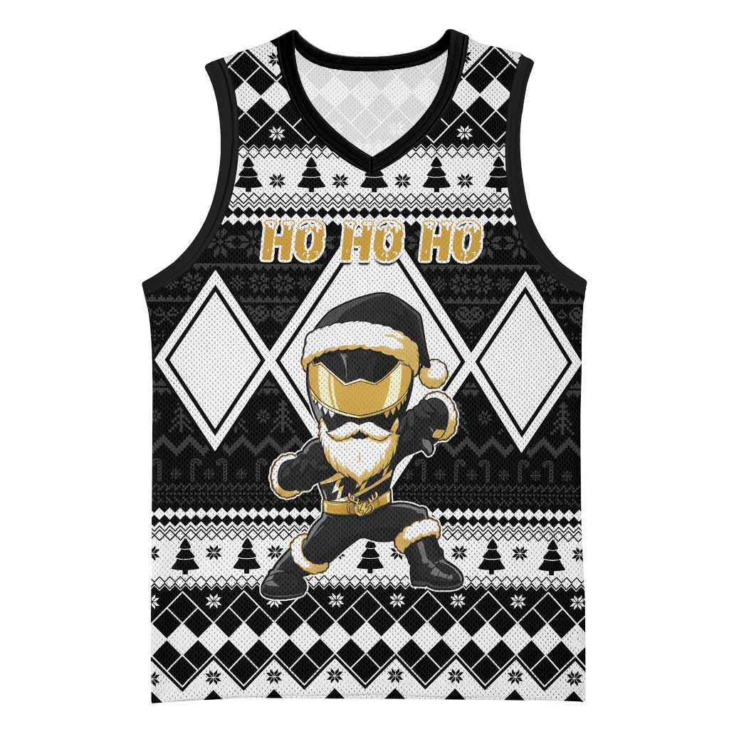 Personalized Power Black Ranger Santa Claus Basketball Jersey Funny Christmas - Wonder Print Shop