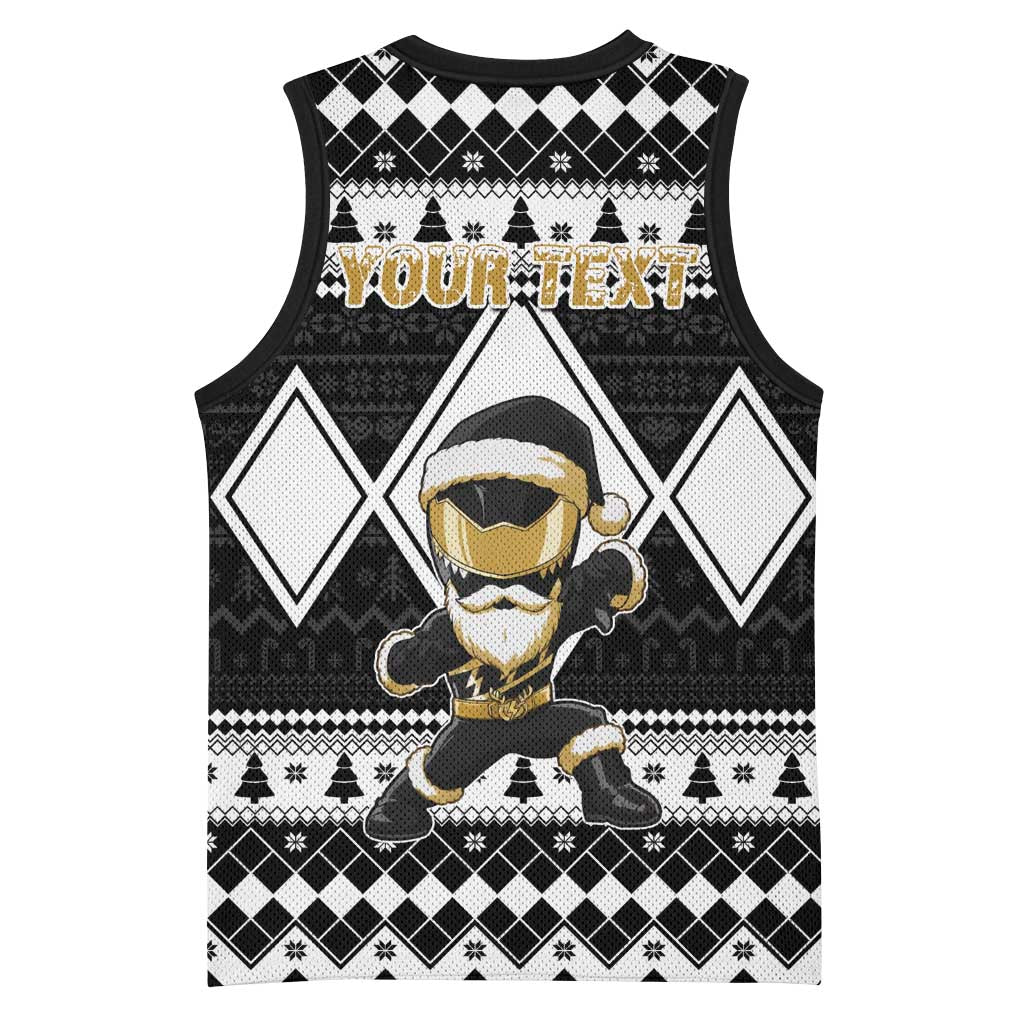 Personalized Power Black Ranger Santa Claus Basketball Jersey Funny Christmas - Wonder Print Shop