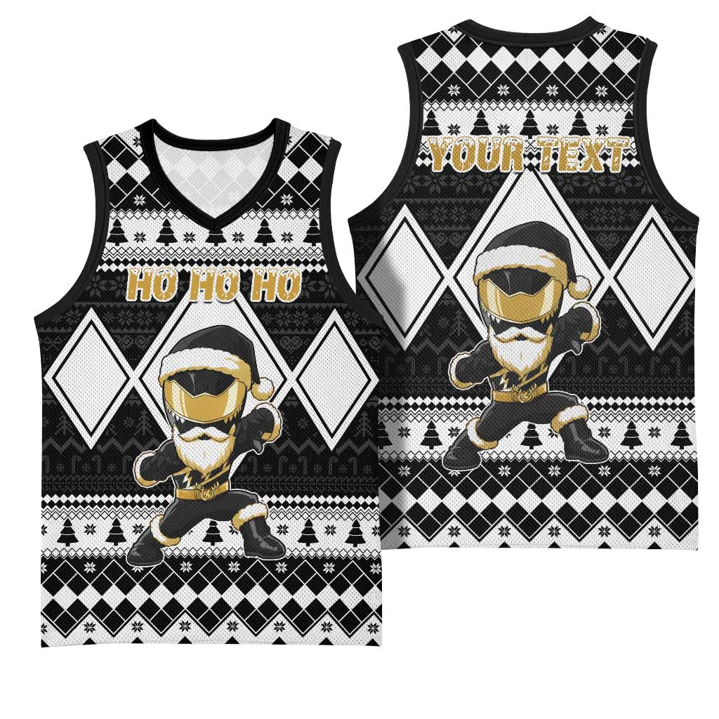 Personalized Power Black Ranger Santa Claus Basketball Jersey Funny Christmas - Wonder Print Shop