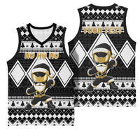 Personalized Power Black Ranger Santa Claus Basketball Jersey Funny Christmas - Wonder Print Shop