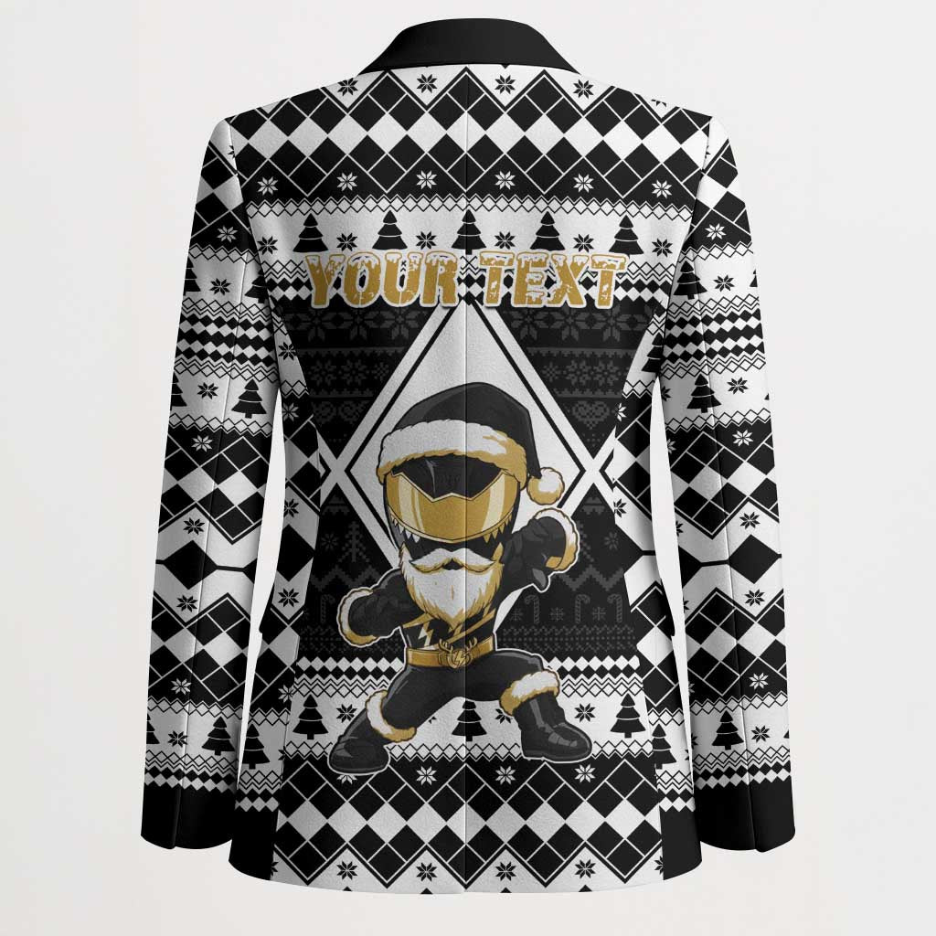 Personalized Power Black Ranger Santa Claus Blazer Funny Christmas - Wonder Print Shop