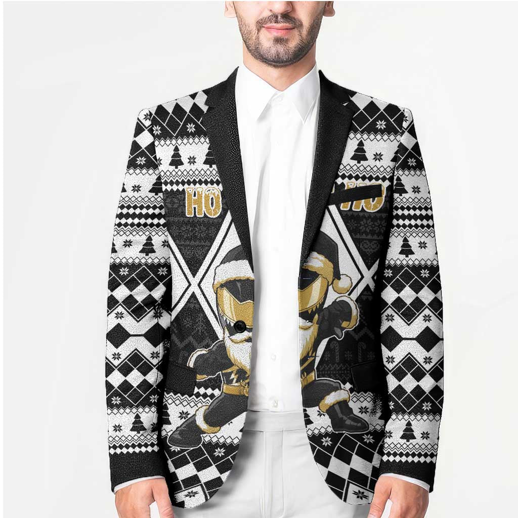 Personalized Power Black Ranger Santa Claus Blazer Funny Christmas - Wonder Print Shop