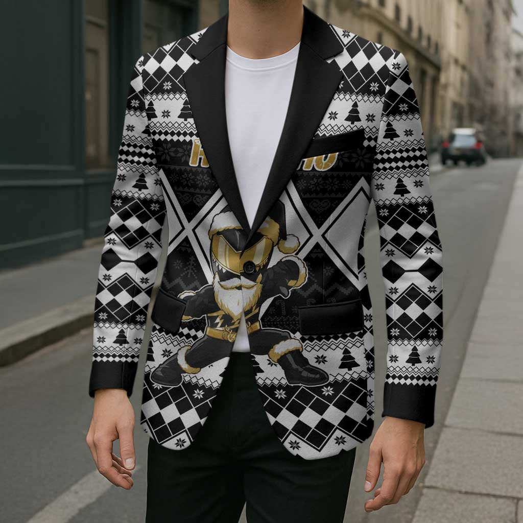Personalized Power Black Ranger Santa Claus Blazer Funny Christmas - Wonder Print Shop
