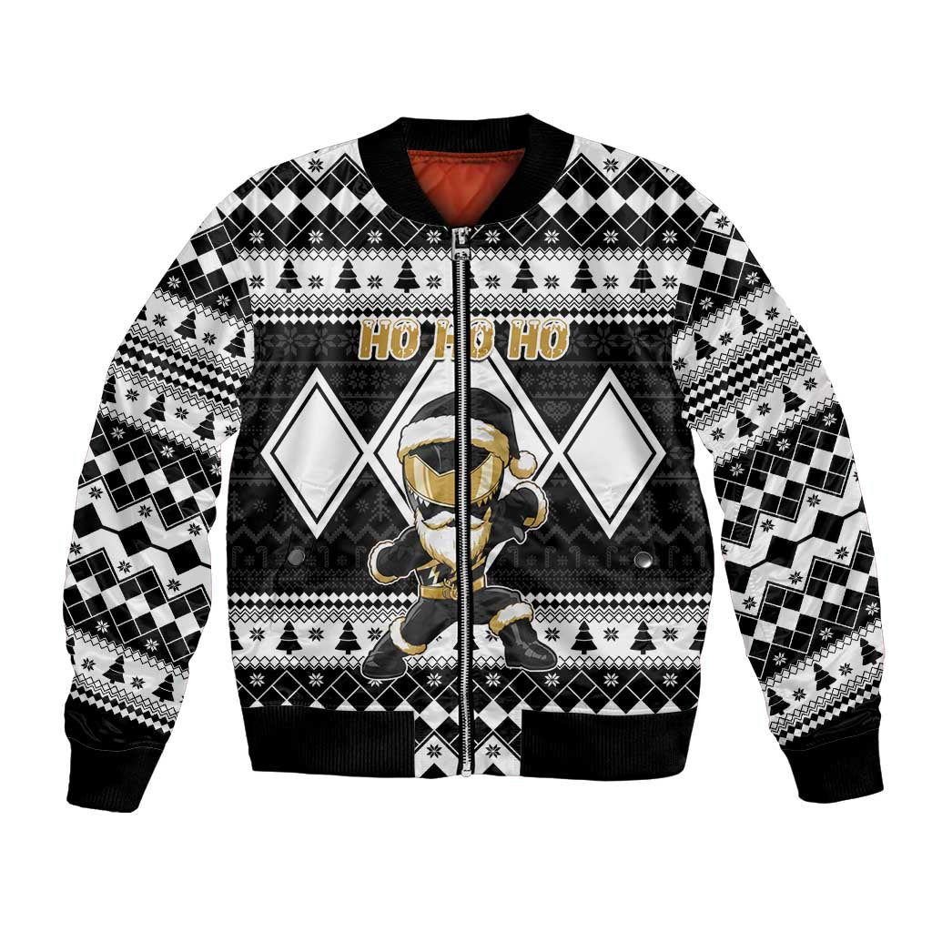 Personalized Power Black Ranger Santa Claus Bomber Jacket Funny Christmas - Wonder Print Shop