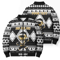 Personalized Power Black Ranger Santa Claus Bomber Puffer Jacket Funny Christmas - Wonder Print Shop