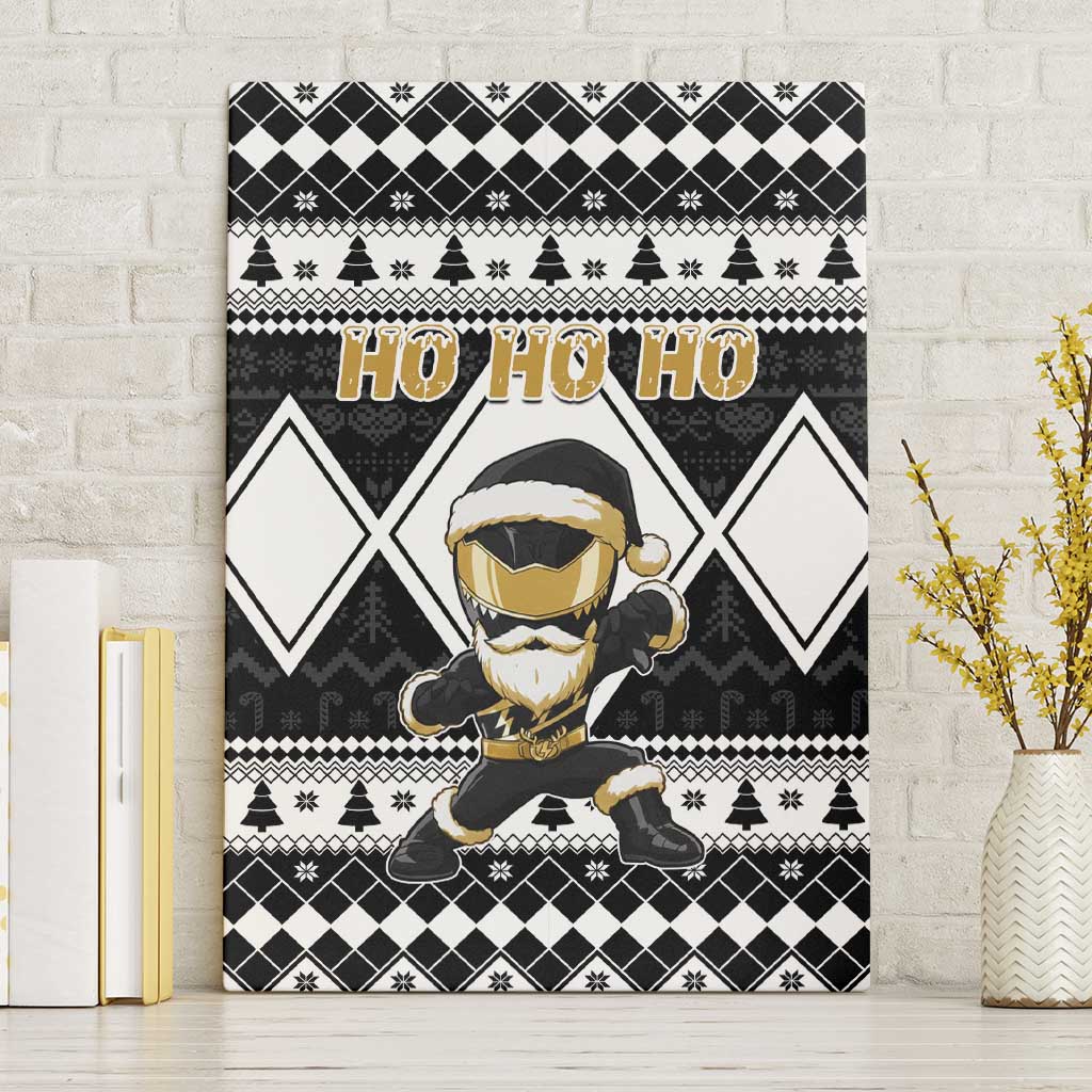 Power Black Ranger Santa Claus Canvas Wall Art Funny Christmas - Wonder Print Shop