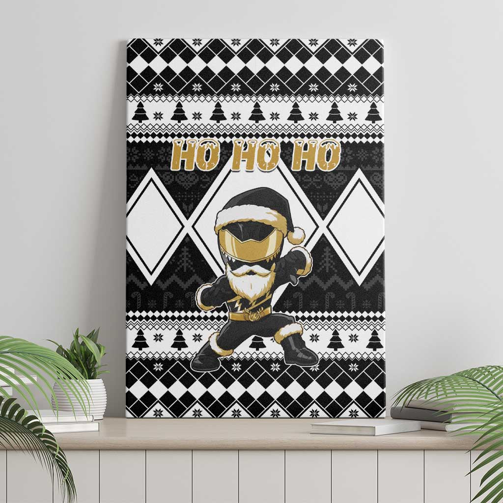 Power Black Ranger Santa Claus Canvas Wall Art Funny Christmas - Wonder Print Shop