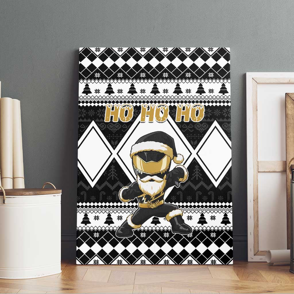 Power Black Ranger Santa Claus Canvas Wall Art Funny Christmas - Wonder Print Shop