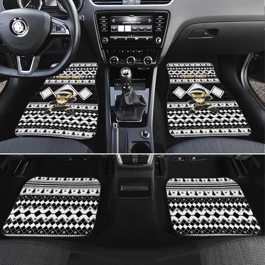 Personalized Power Black Ranger Santa Claus Car Mats Funny Christmas - Wonder Print Shop