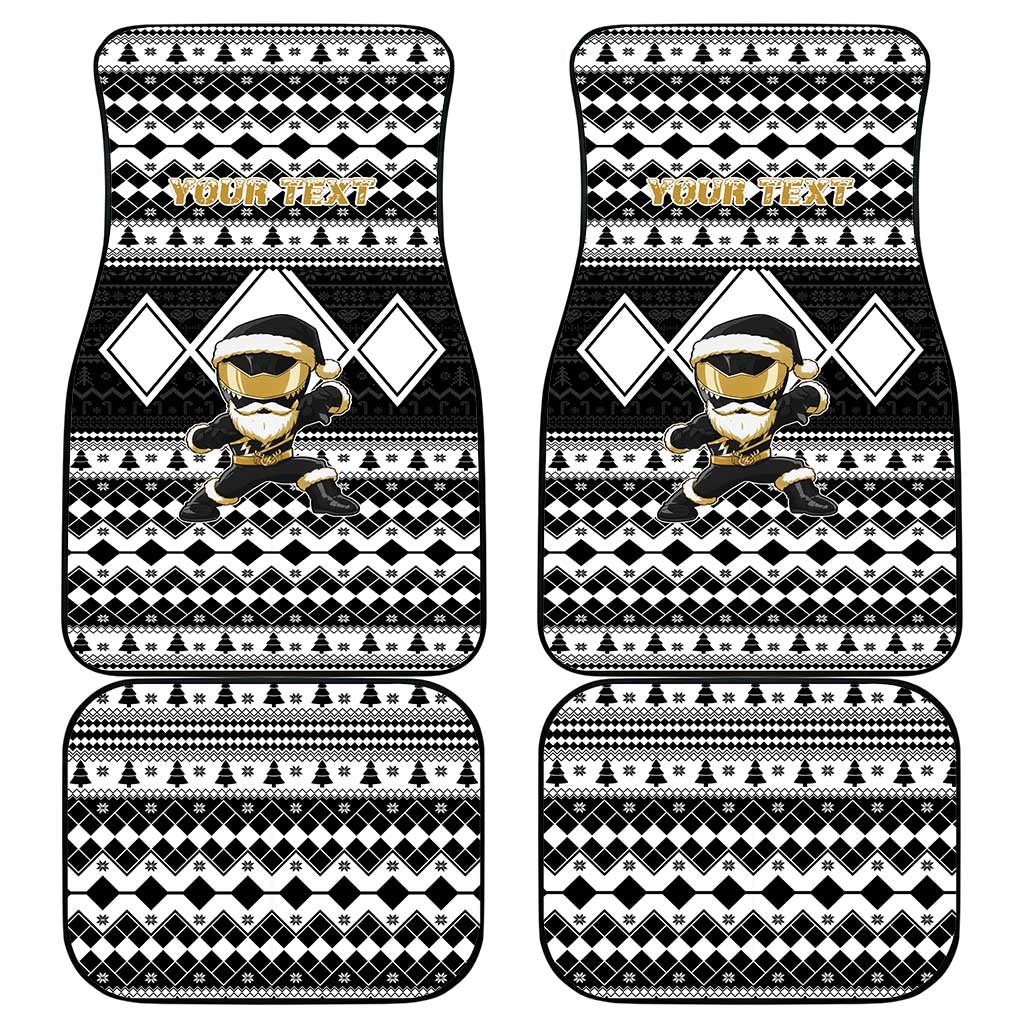 Personalized Power Black Ranger Santa Claus Car Mats Funny Christmas - Wonder Print Shop