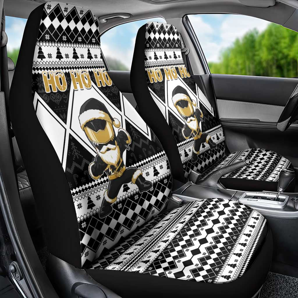 Power Black Ranger Santa Claus Car Seat Cover Funny Christmas - Wonder Print Shop