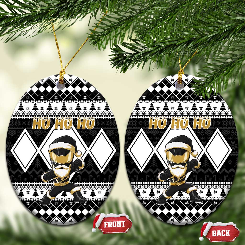 Power Black Ranger Santa Claus Ceramic Ornament Funny Christmas - Wonder Print Shop
