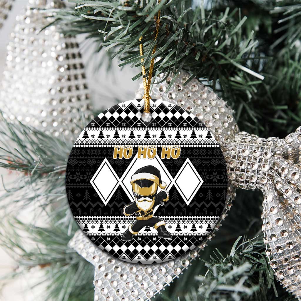 Power Black Ranger Santa Claus Ceramic Ornament Funny Christmas - Wonder Print Shop