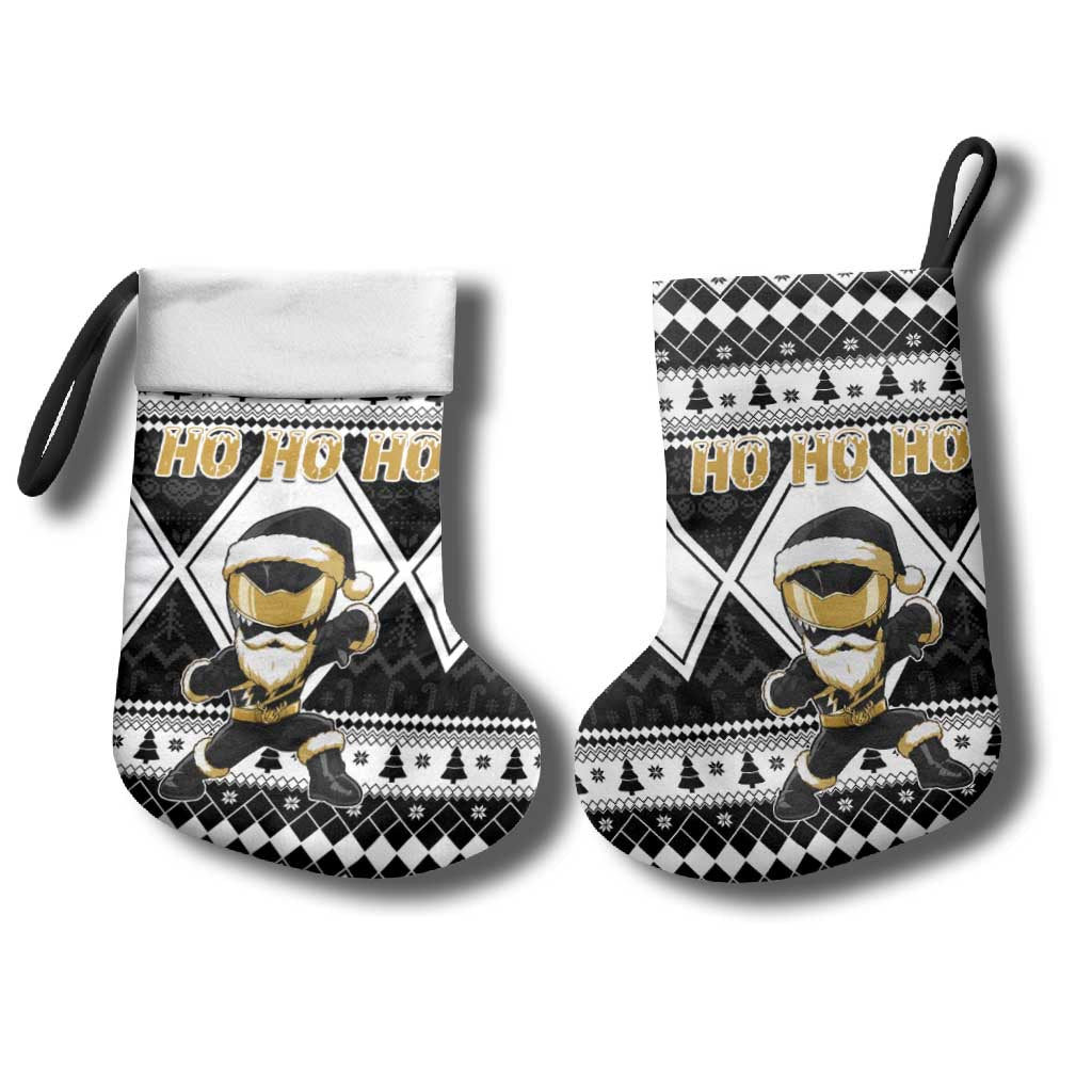 Power Black Ranger Santa Claus Christmas Stocking Funny Christmas - Wonder Print Shop