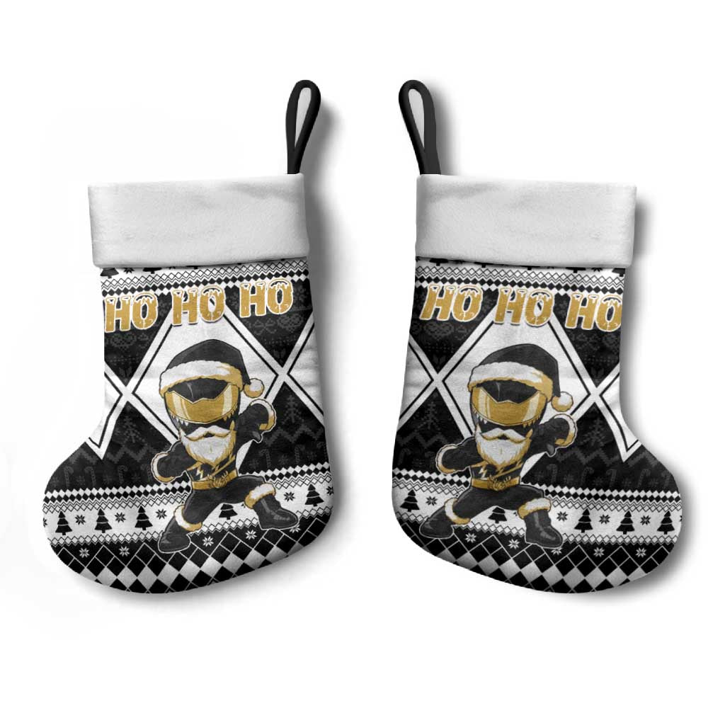 Power Black Ranger Santa Claus Christmas Stocking Funny Christmas - Wonder Print Shop