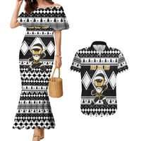 Personalized Power Black Ranger Santa Claus Couples Matching Mermaid Dress and Hawaiian Shirt Funny Christmas - Wonder Print Shop