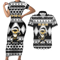 Personalized Power Black Ranger Santa Claus Couples Matching Short Sleeve Bodycon Dress and Hawaiian Shirt Funny Christmas - Wonder Print Shop