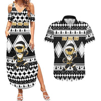 Personalized Power Black Ranger Santa Claus Couples Matching Summer Maxi Dress and Hawaiian Shirt Funny Christmas - Wonder Print Shop
